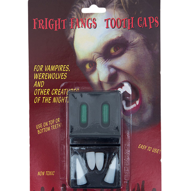 Irtotavaraa sisäänvedettävä muovinen fangs vampyyrihampaat ja väärennetty veri