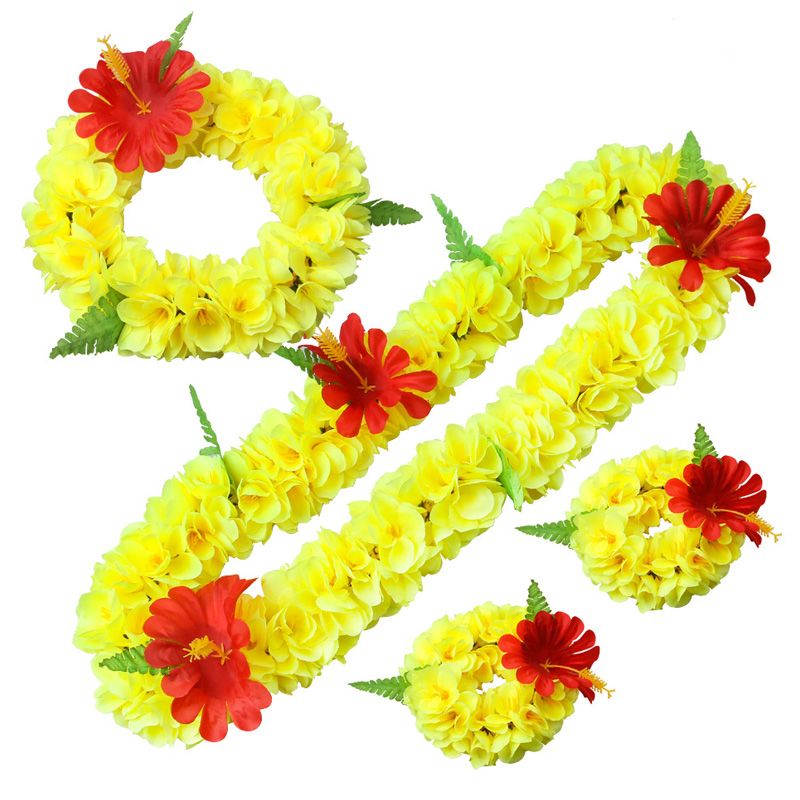 Luau Wreath 4 kpl sarja kaulakoruja rannerenkaita