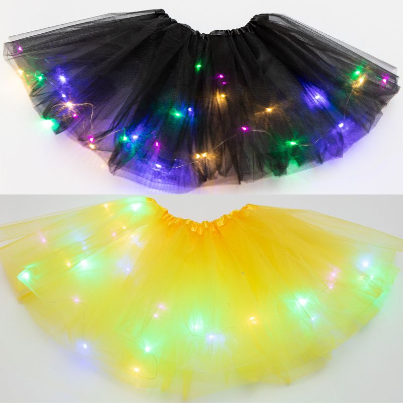 Tutu Skirt Prinsessa juhlamekko Tulle Dancewear led Light Ballet