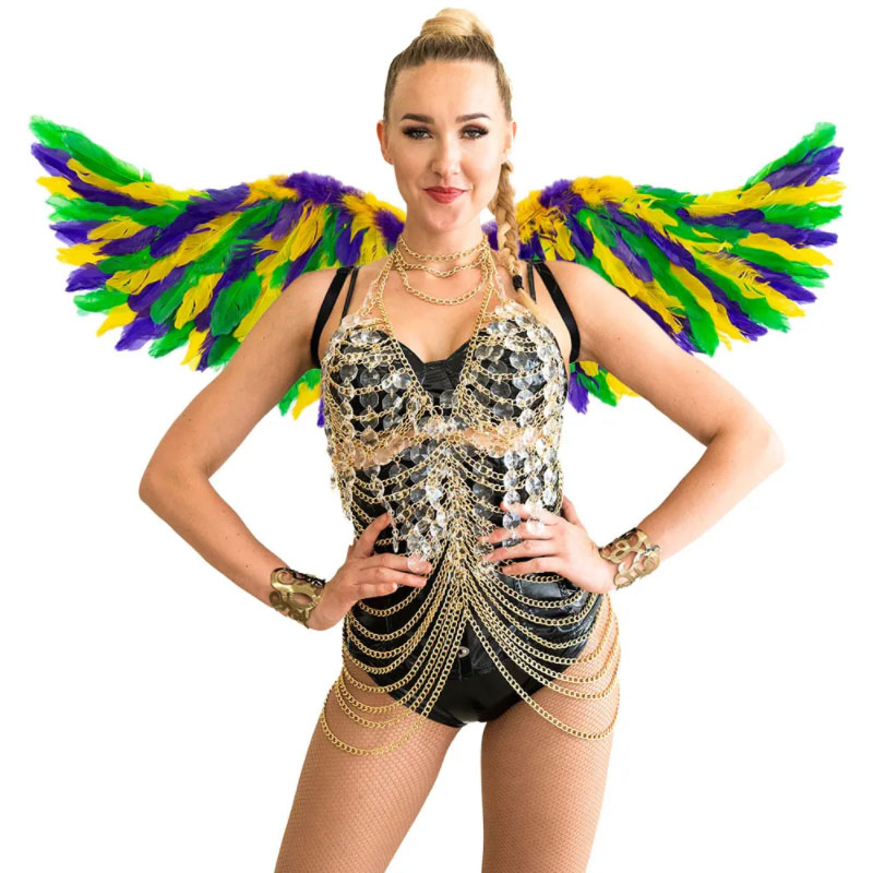 Mardi Gras Mix Colors Turkey Ruff Boa ja Party Wings