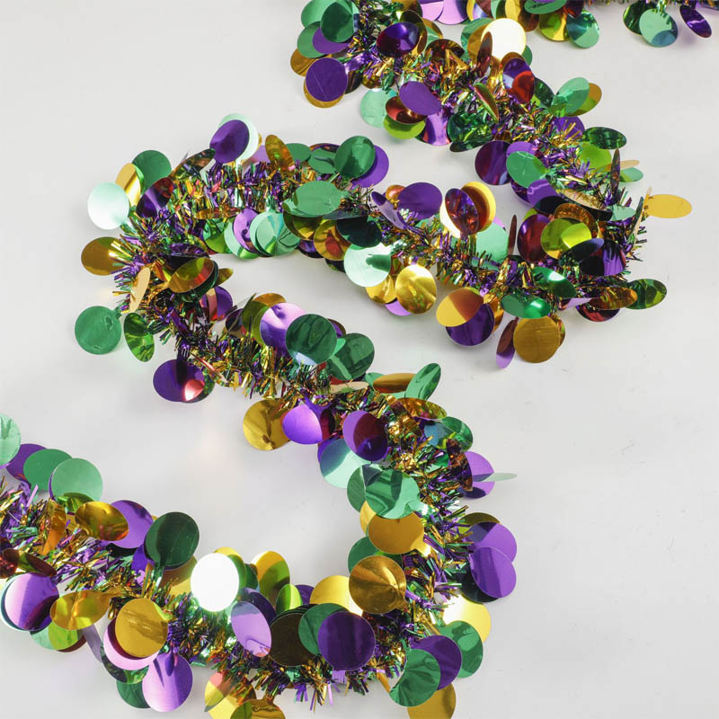 Mardi Gras Tinsel Garland Riippuva Fringe Garland Juhlakoristeet