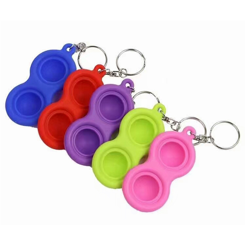 Mini silikoni yksinkertaiset kuoppa avaimenperä fidget lelut push pop kupla fidget lelut