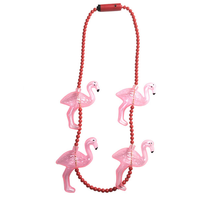 Pink Flamingo -juhlatarvikkeet LED -vilkkuva kaulakoru