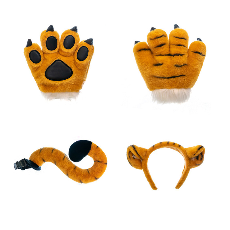 Pehmo Tiger -tassut täytetyt pyrstölelut