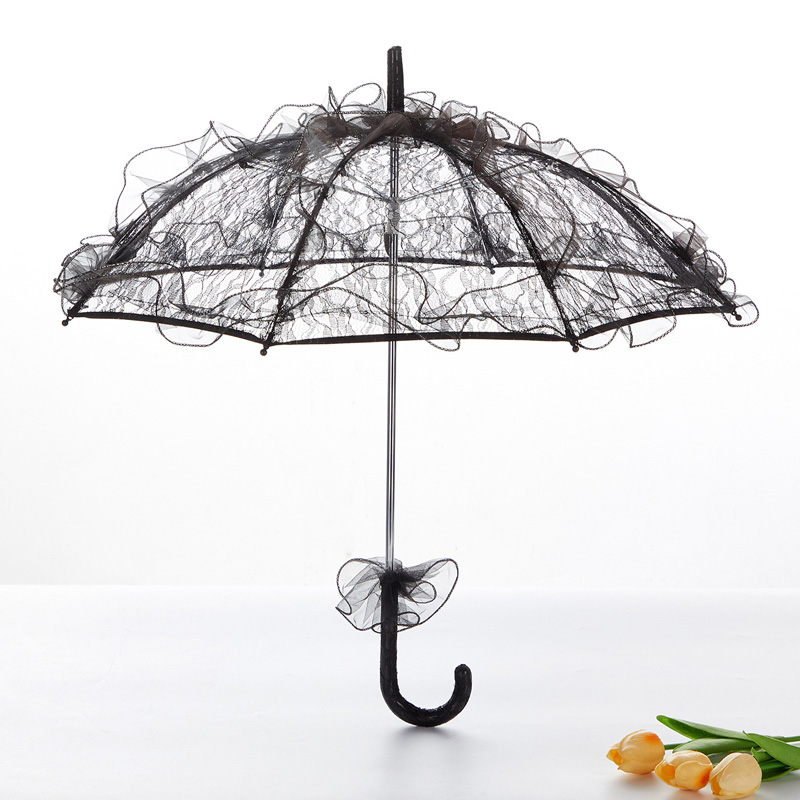 Viktoriaaninen pitsinen aurinkovarjo