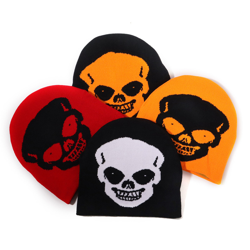 Lämmin Halloween Skull Jacquard Knit Beanie Hat